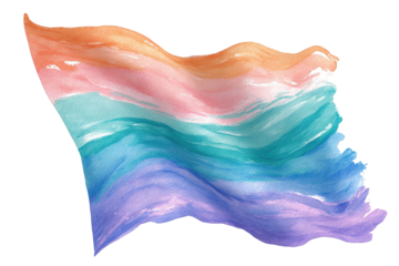 Pastel-colored waving flag