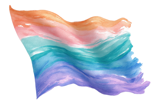 Pastel-colored waving flag