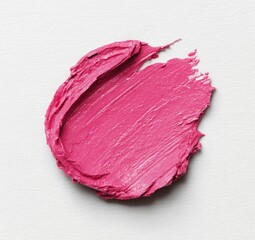 Fototapeta premium Pink lipstick smudge on white background (2)