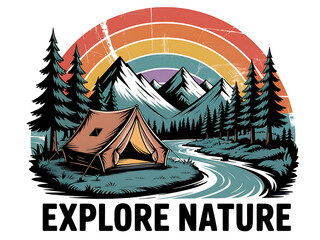 Camping Mountain Vintage Tent Outdoor
