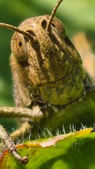 grasshopper on a leaf