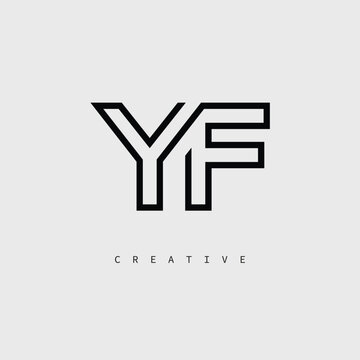 YF Creative Letter Logo &ndash; Minimal Line Monogram in Black Outline for Modern Branding Identity Design.