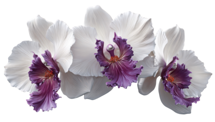 Close-up of three elegant orchids