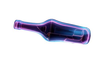 Neon bottle graphic on black background