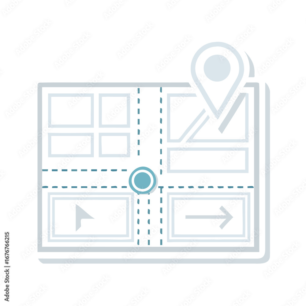 Poster city block map with location pin vector