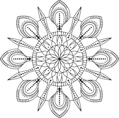 Vector abstract mandala pattern. Art on the wall. Coloring book Lace pattern The tattoo. Design for a wallpaper Paint shirt and tile Sticker Design, Decorative circle ornament in ethnic oriental style