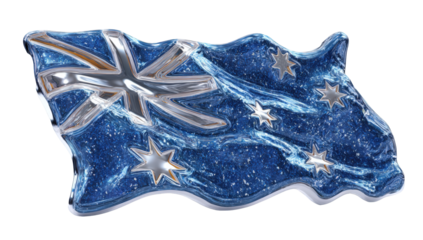 Waving Australian flag, detailed design