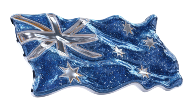 Waving Australian flag, detailed design