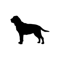 Dog bloodhound silhouette vector flat illustration design.