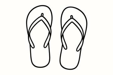 Minimalist black and white flip flop line art design
