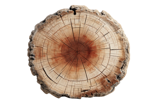 Close-up tree trunk cross-section