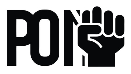 Glossy 3D peace sign button with hand symbol, vector illustration for web design and business concept