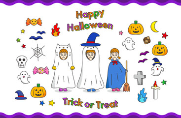 かわいいハロウィンのイラスト素材