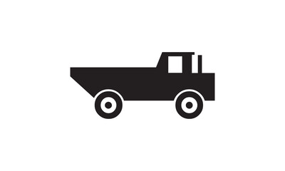 Vector illustration of a cargo truck icon on a white background, perfect for transportation and delivery themes
