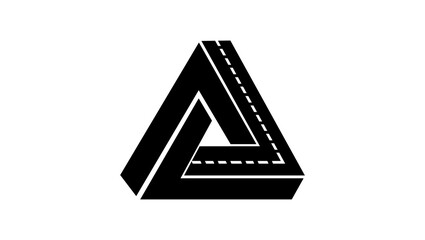 Wrong Way Sign, black isolated silhouette