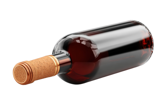 Wine bottle angled view