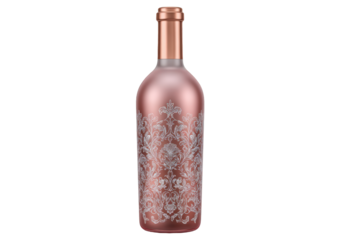 Rose wine bottle, frosted rose gold