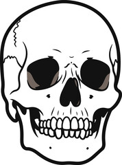 A meticulously crafted 8-bit pixel art rendition of a human skull.