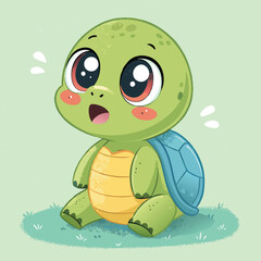Cute turtle vector graphic