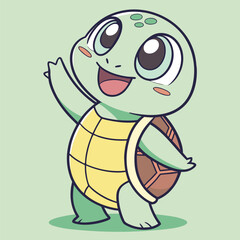 Cute turtle vector graphic