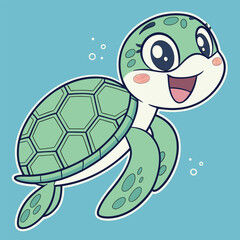 Cute turtle vector graphic