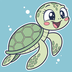 Cute turtle vector graphic