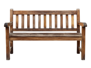 Wooden park bench, weathered