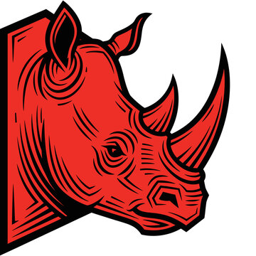Rhinosaur icon logo flat vector design