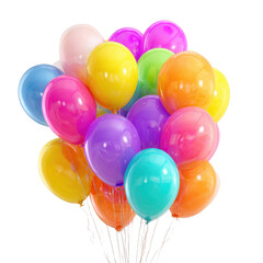 Colorful Assortment of Bright Balloons Floating in Air for Celebratory Events and Festive Occasions