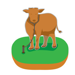 vector illustration of a cow
