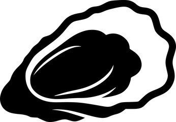oyster black silhouette logo svg vector, oyster icon illustration.