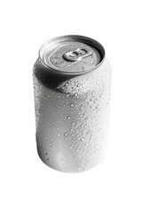 A grayscale can of soda