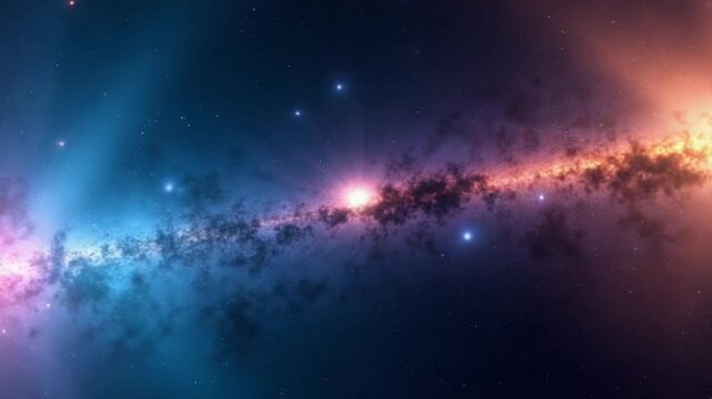 Space Light Rays And Streaks With Colorful Stars