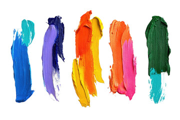 Abstract paint strokes in vibrant colors