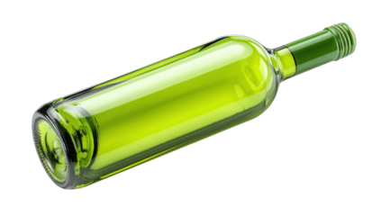 Green wine bottle illustration