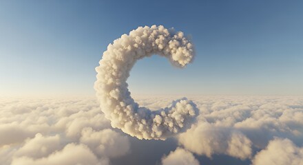 Naklejka premium Cloud Formed Letter C in Sky with Fluffy White Clouds and Soft Blue Background