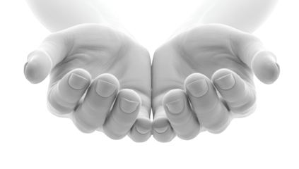 Open hands in prayer pose