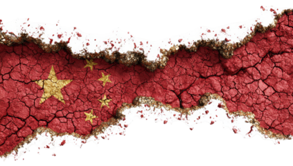 Cracked Chinese flag