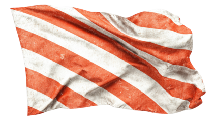 Rippled flag with diagonal stripes