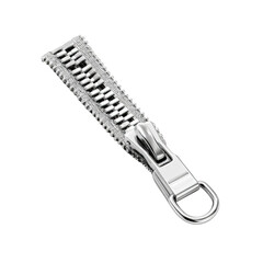 Close-up of a silver zipper pull