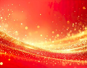 Abstract Durga Puja Festival Background with Golden Aura and Red Gradient