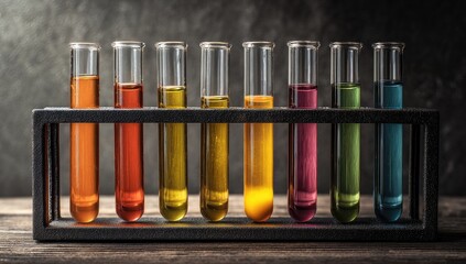 Colorful test tubes in a rack (1)