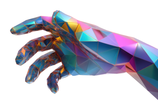 Polygonal hand reaching out