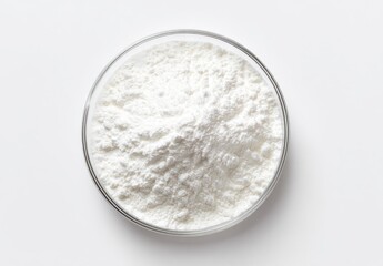 Glass bowl filled with white flour