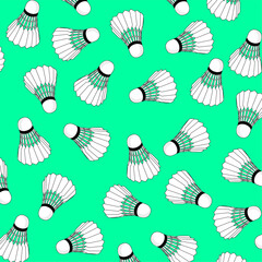 Badminton shuttlecock seamless pattern. Repeating shuttlecock illustration for wallpaper, fabric, wrapping, and digital sport decoration projects.