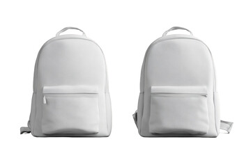 Fototapeta premium Two identical blank white backpacks