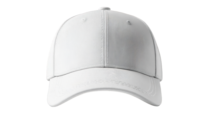 Front view of a plain white baseball cap