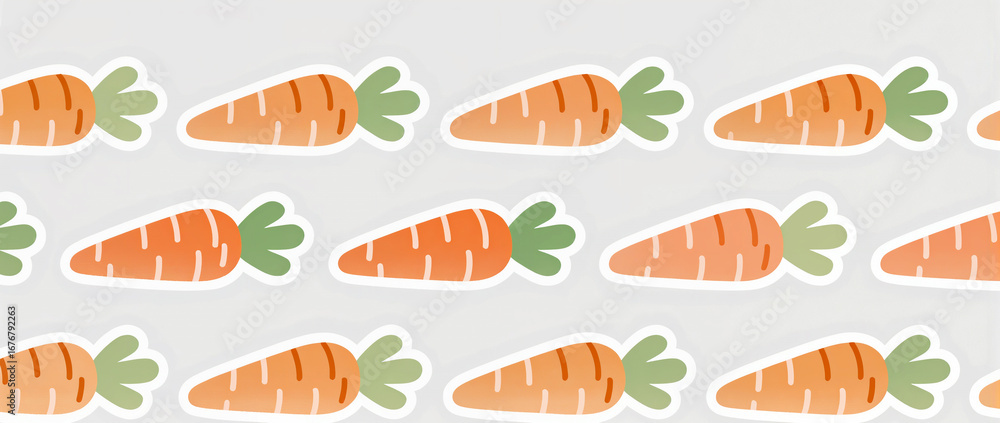 Poster colorful carrot patterns create a playful atmosphere for design