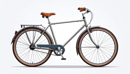 A minimalist vector style illustration of a bicycle in flat design isolated on a plain white background
