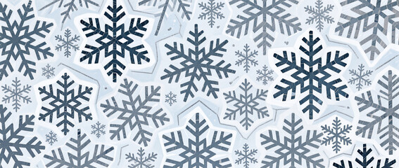 Intricate snowflake patterns creating a winter wonderland